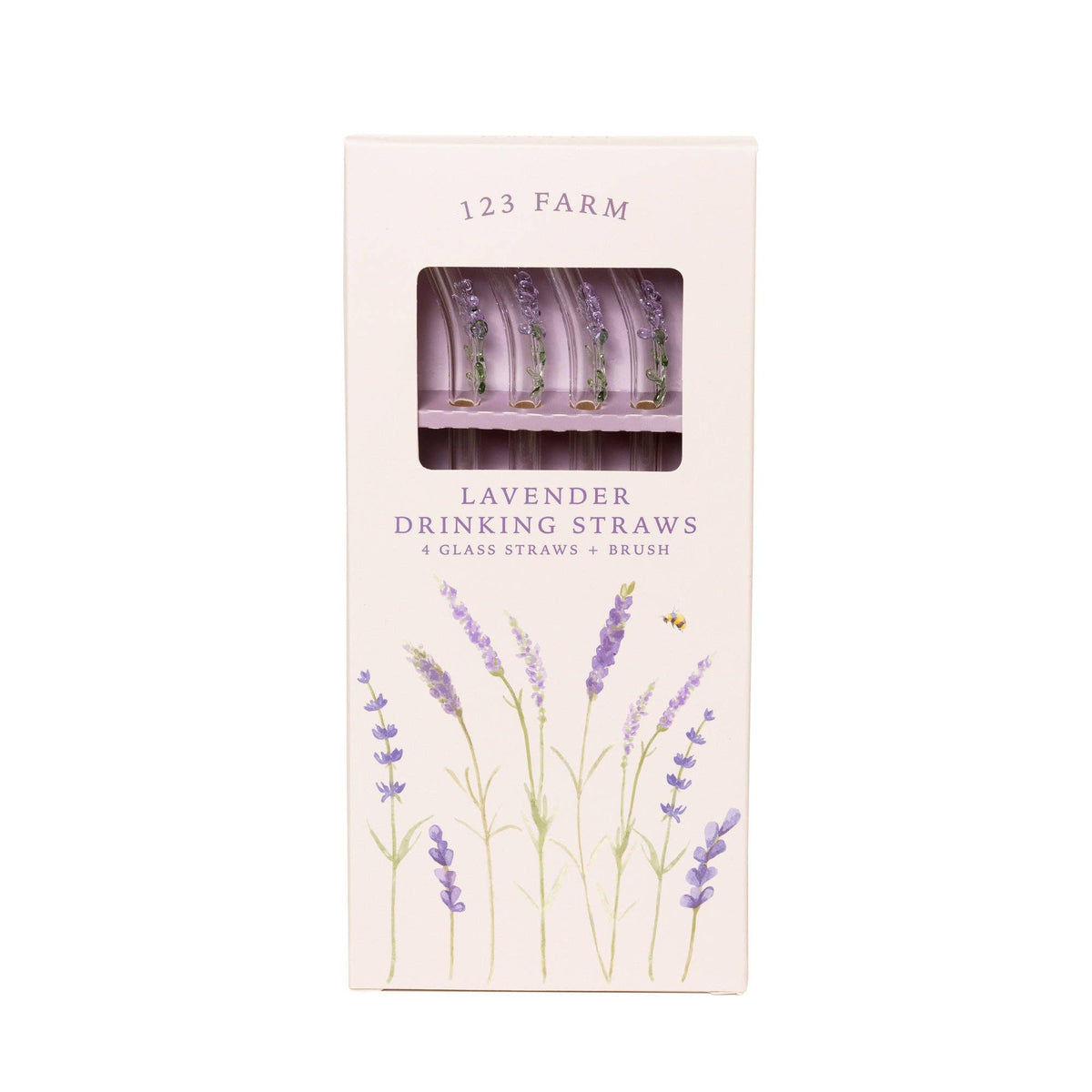 Glass Lavender Drinking Straws