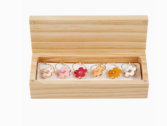 Wine Charms in Wood Box (6)